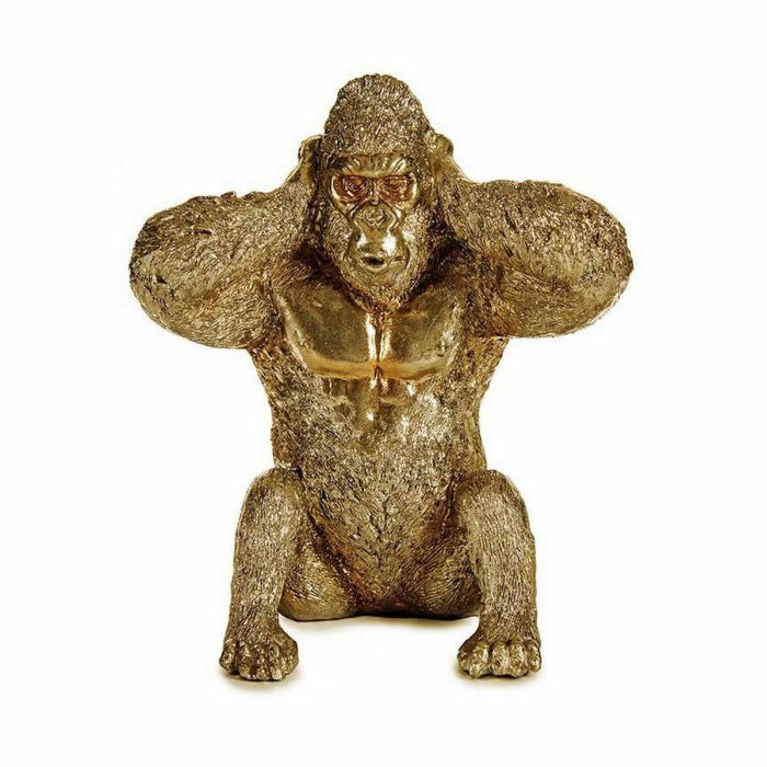 Figura Decorativa Gorila Dorado 10 x 18 x 17 cm (12 Unidades) 1