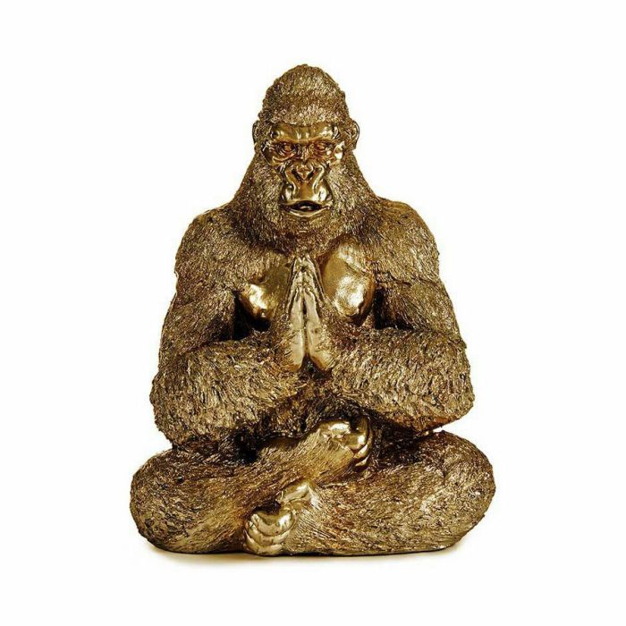 Figura Decorativa Yoga Gorila Dorado 16 x 27,5 x 22 cm (4 Unidades) 1