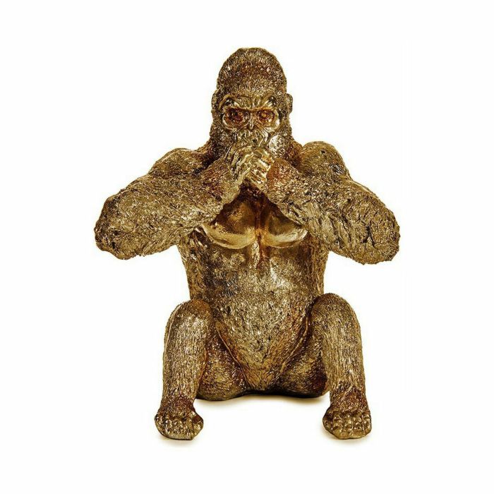 Figura Decorativa Gorila Yoga Dorado 11 x 18 x 16,2 cm (12 Unidades) 1