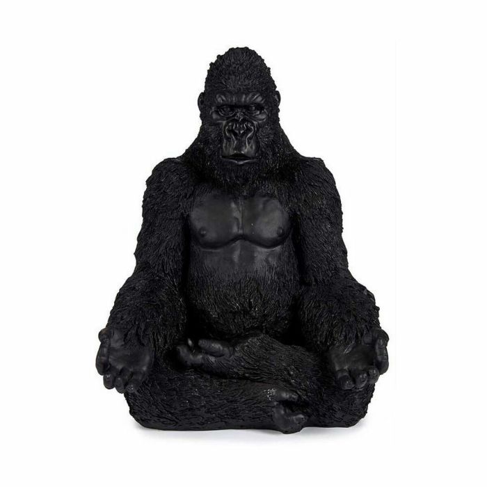 Figura Decorativa Gorila Yoga Negro 19 x 26,5 x 22 cm (4 Unidades) 1