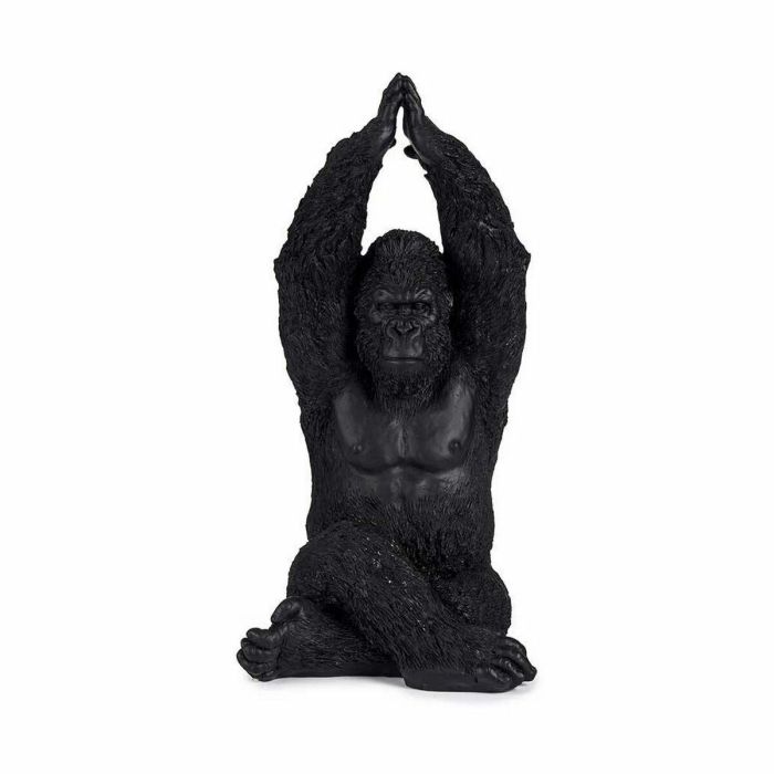 Figura Decorativa Gorila Yoga Negro 18 x 36,5 x 19,5 cm (4 Unidades) 1