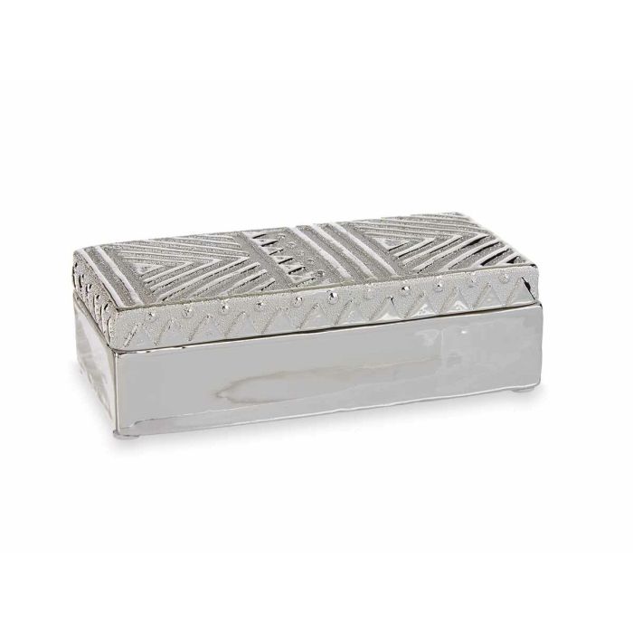 Caja-Joyero Plateado Cerámica 10,2 x 6,3 x 20,5 cm (6 Unidades) 3