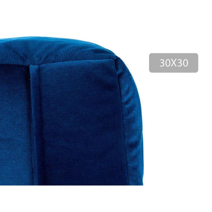 Puff Terciopelo Azul 30 x 30 x 30 cm (4 Unidades) 1