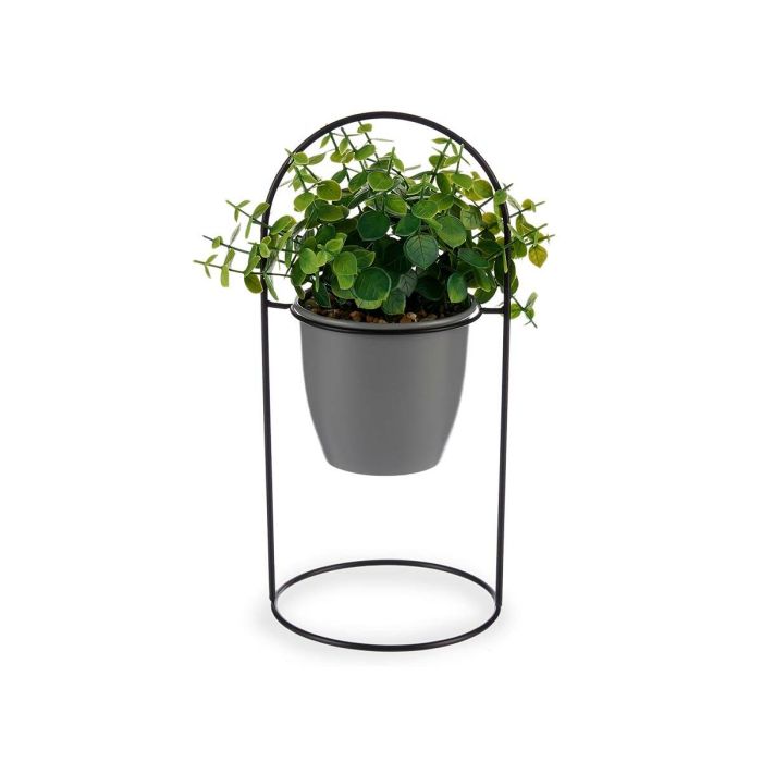 Planta Decorativa Hojas Redonda Metal Plástico 21 x 30 x 21 cm (8 Unidades) 2