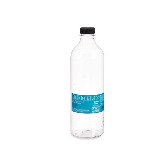 Botella Negro Transparente Plástico 1,5 L 9 x 29,2 x 9 cm (12 Unidades) 1