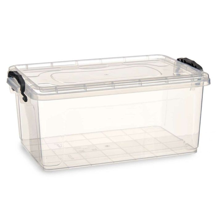 Caja de Almacenaje con Tapa Transparente Plástico 13,7 L 27,5 x 18 x 42,5 cm (12 Unidades) 2