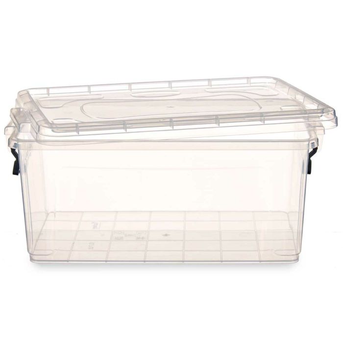 Caja de Almacenaje con Tapa Transparente Plástico 13,7 L 27,5 x 18 x 42,5 cm (12 Unidades) 1