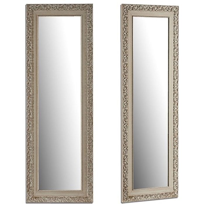 Espejo de pared Blanco Madera Vidrio 45,5 x 136 x 1,5 cm (2 Unidades) 1