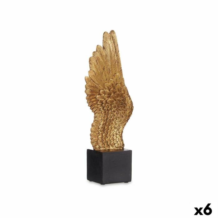 Figura Decorativa Alas Negro Dorado 8 x 33,5 x 13 cm (6 Unidades)