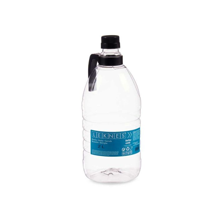Botella Con asa Negro Transparente Plástico 2 L 11,5 x 28,7 x 11,5 cm (6 Unidades) 2