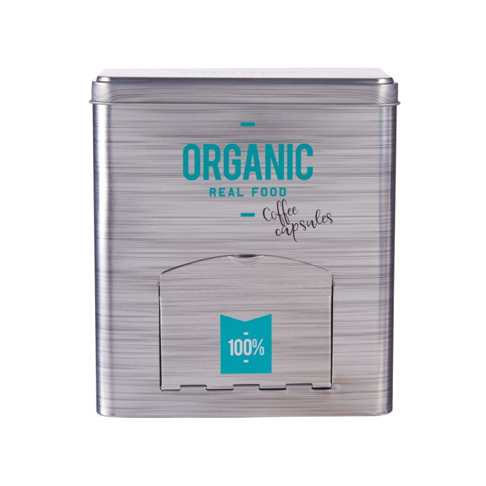 Porta cápsulas Organic Café Dispensador Gris Hojalata 9 x 18 x 16,1 cm (12 Unidades) 2