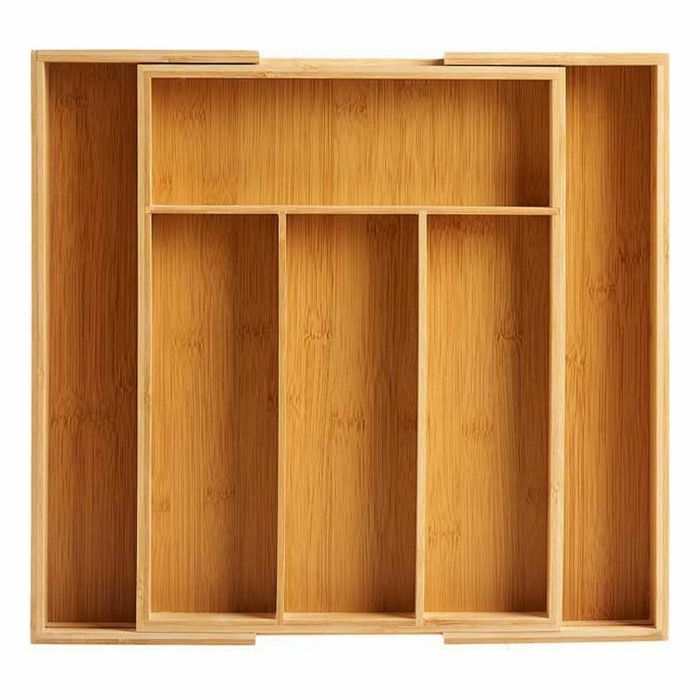 Organizador para Cubiertos Compartimento adaptable Extensible Bambú (6 Unidades) 2