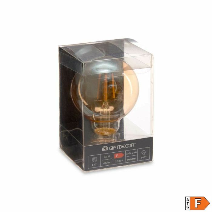 Bombilla LED E27 Vintage Transparente 4 W 8 x 12 x 8 cm (12 Unidades) 5