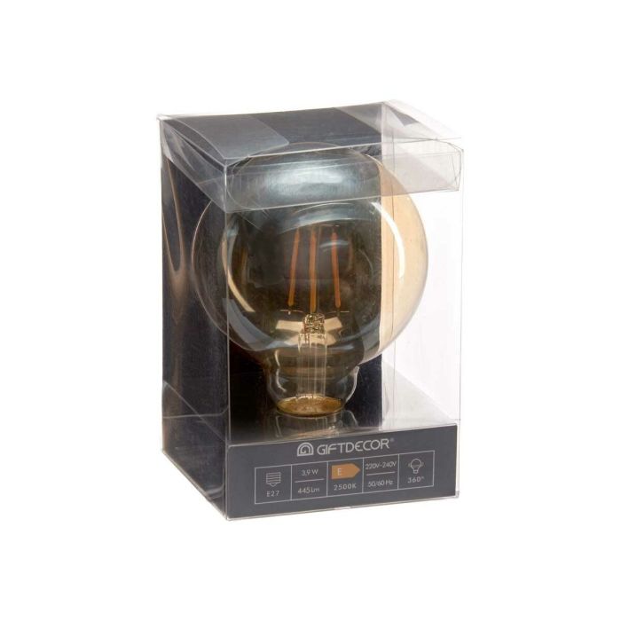 Bombilla LED Vintage E27 Transparente 4 W 9,5 x 14 x 9,5 cm (12 Unidades) 1