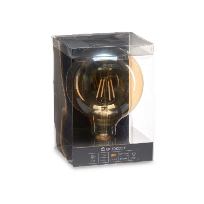 Bombilla LED Vintage E27 Transparente 4 W 12,5 x 17,5 x 12,5 cm (12 Unidades) 1