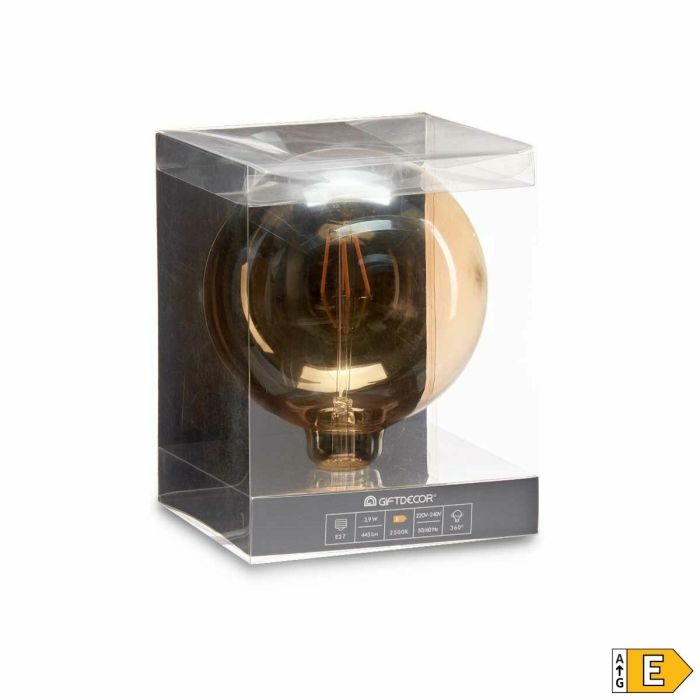 Bombilla LED Vintage E27 Transparente 4 W 14 x 19 x 14 cm (12 Unidades) 5