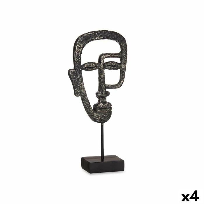 Figura Decorativa Cara Negro 19,5 x 38 x 10,5 cm (4 Unidades)