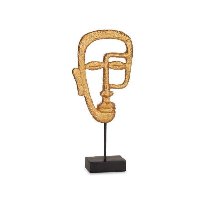 Figura Decorativa Cara Dorado 19,5 x 38 x 10,5 cm (4 Unidades) 2