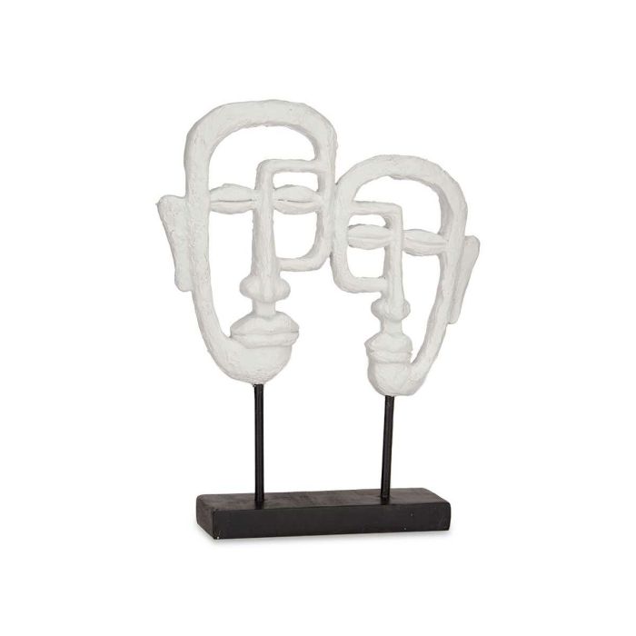 Figura Decorativa Cara Blanco 27 x 32,5 x 10,5 cm (4 Unidades) 2