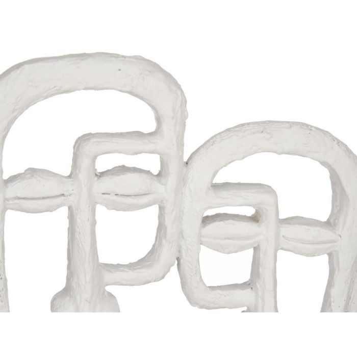 Figura Decorativa Cara Blanco 27 x 32,5 x 10,5 cm (4 Unidades) 1