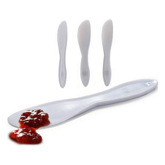Set de Cuchillos 18 x 3,5 x 1 cm Blanco Plástico (12 Unidades) 2