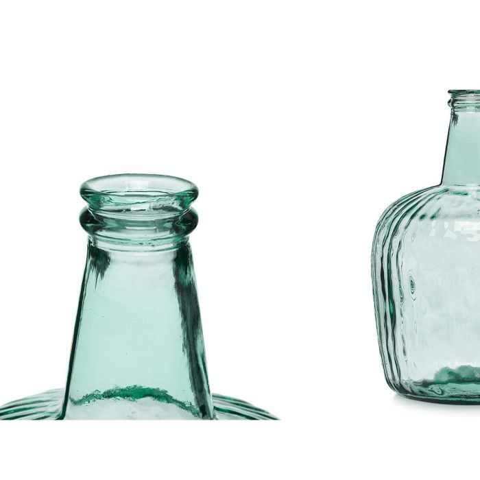 Botella Rayas Decoración 14 x 44 x 13 cm Transparente (2 Unidades) 1