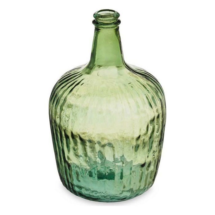Botella Rayas Decoración 19,5 x 35,5 x 19,5 cm Verde (2 Unidades) 2