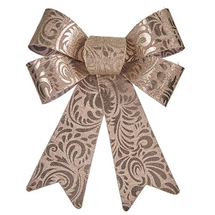 Lazo Adorno Navideño Bronce PVC 15 x 4 x 16 cm (12 Unidades) 2