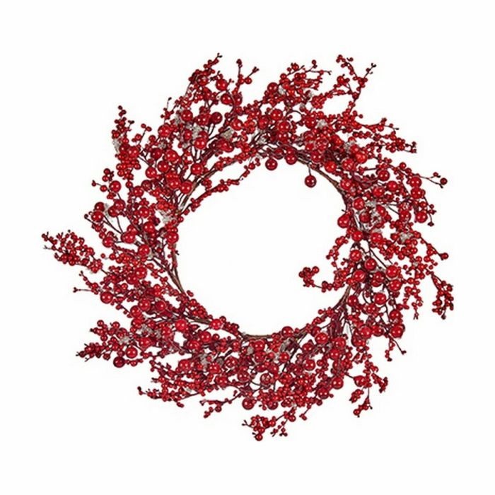 Corona de Navidad Rojo Plástico 48 x 10 x 48 cm (6 Unidades) 1