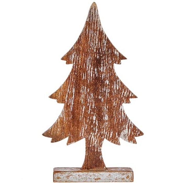 Figura Decorativa Árbol de Navidad Plateado Madera 5 x 39 x 21 cm (6 Unidades) 2