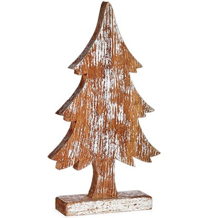 Figura Decorativa Árbol de Navidad Plateado Madera 5 x 39 x 21 cm (6 Unidades) 1