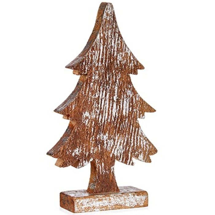 Figura Decorativa Árbol de Navidad Plateado Madera 5 x 31 x 15 cm (6 Unidades) 1