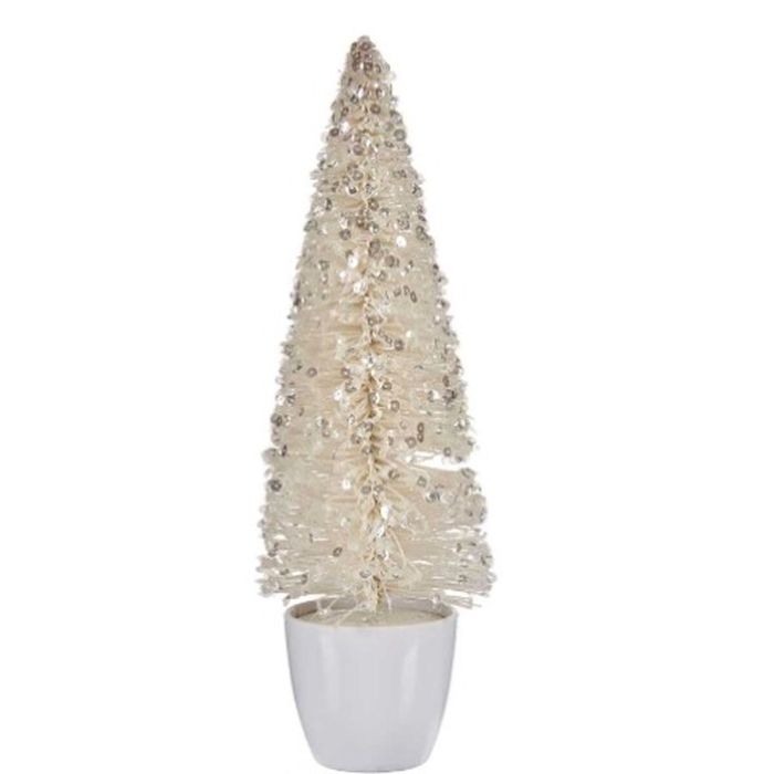 Figura Decorativa Árbol de Navidad Blanco Plástico 10 x 33 x 10 cm (6 Unidades) 1