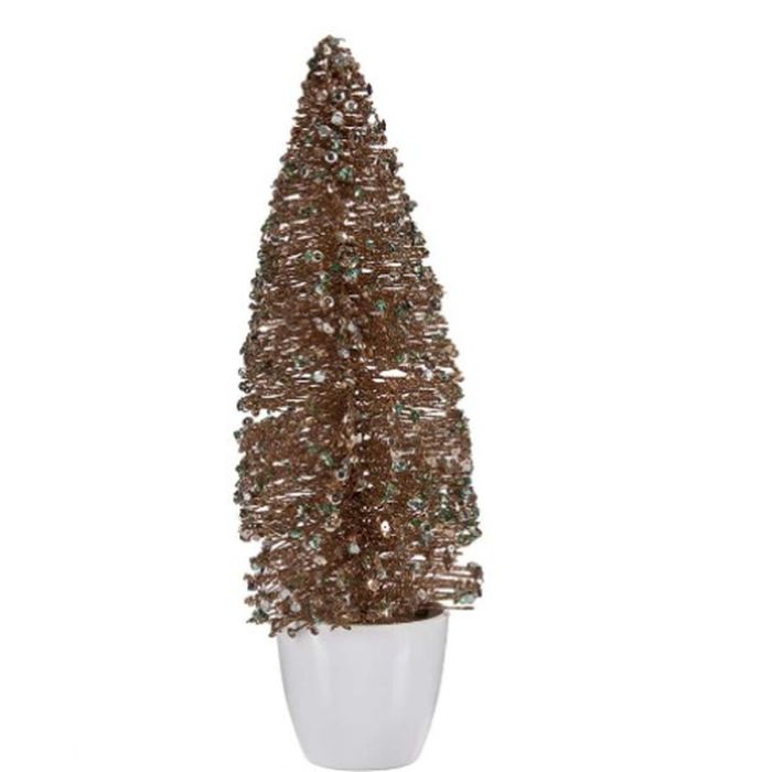 Figura Decorativa Árbol de Navidad Menta Champagne Plástico 10 x 33 x 10 cm (6 Unidades) 1