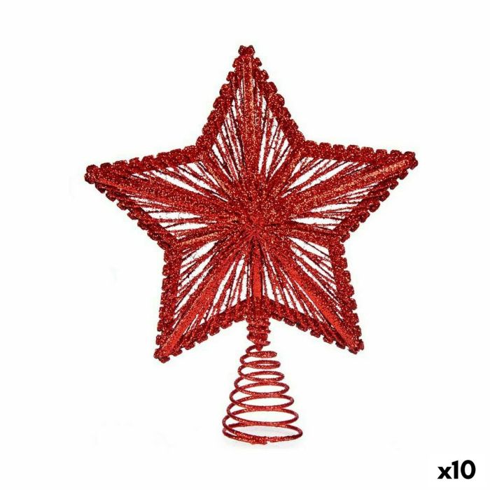 Estrella de Navidad Rojo Acero Plástico 20 x 5 x 25 cm (10 Unidades) Estrella de Navidad Rojo Acero Plástico 20 x 5 x 25 cm (10 Unidades)