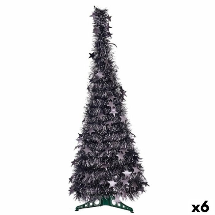 Árbol de Navidad Antracita Espumillón 38 x 38 x 105 cm (6 Unidades) Árbol de Navidad Antracita Espumillón 38 x 38 x 105 cm (6 Unidades)