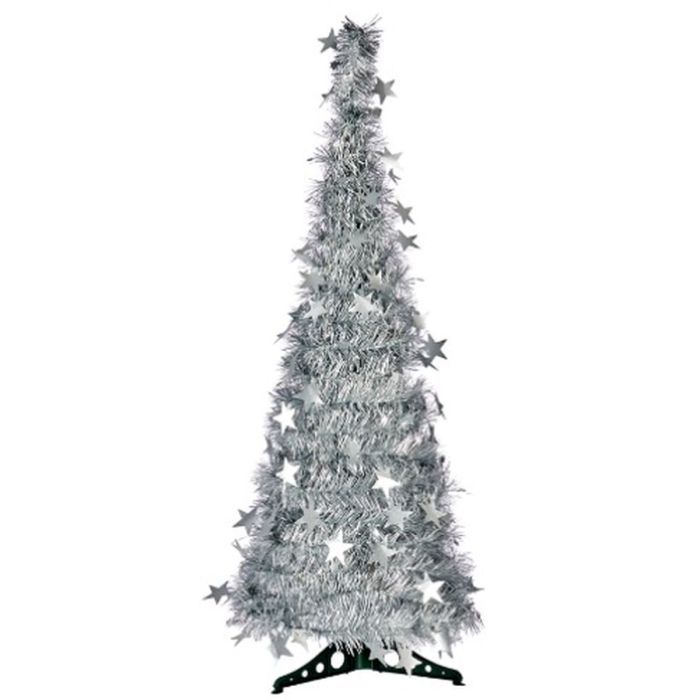 Árbol de Navidad Plateado Espumillón 38 x 38 x 150 cm (6 Unidades) 2 Árbol de Navidad Plateado Espumillón 38 x 38 x 150 cm (6 Unidades) 2