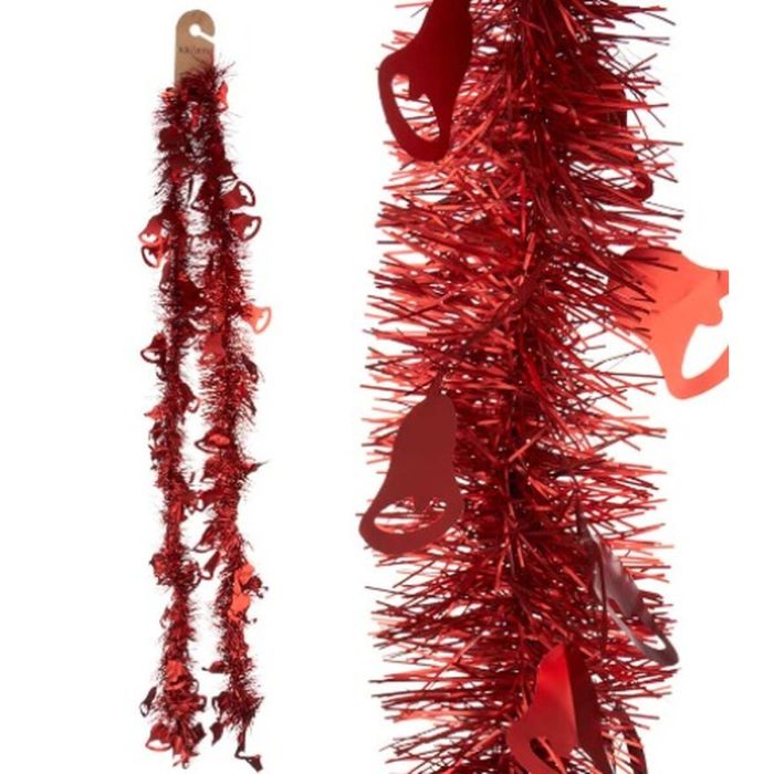 Guirnalda de Navidad Espumillón Campanas Rojo Plástico 12 x 12 x 200 cm (36 Unidades) 1