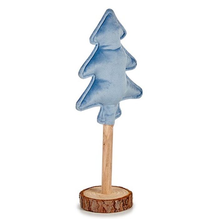 Árbol de Navidad Poliéster Azul Madera 9,5 x 32 x 13 cm (12 Unidades) 1