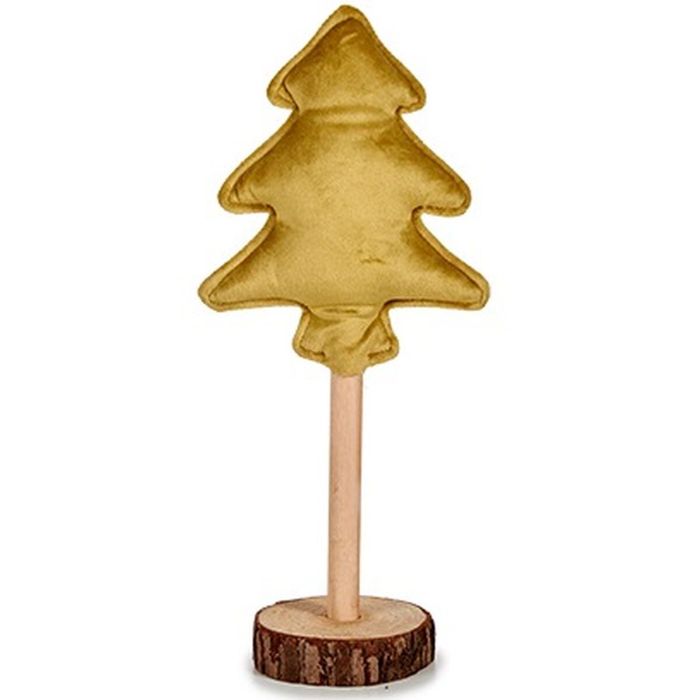 Árbol de Navidad Poliéster Dorado Madera 9,5 x 32 x 13 cm (12 Unidades) 1