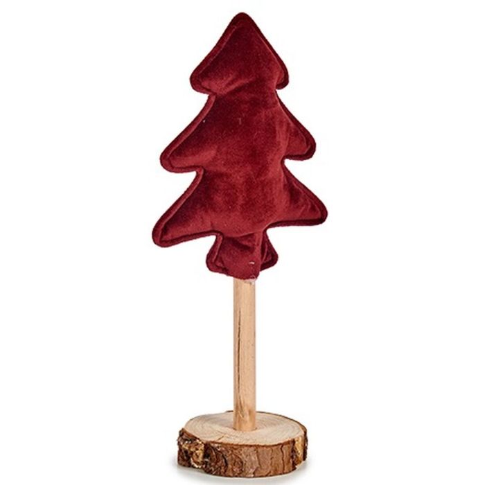 Árbol de Navidad Poliéster Granate Madera 9,5 x 32 x 13 cm (12 Unidades) 1