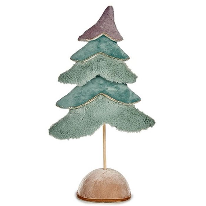 Árbol de Navidad Terciopelo Turquesa 16 x 55 x 29 cm (4 Unidades) 1