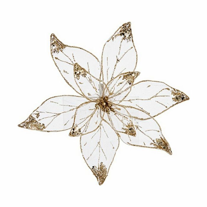 Flor Decorativa Dorado Plástico 25 x 25 x 7 cm (12 Unidades) 1