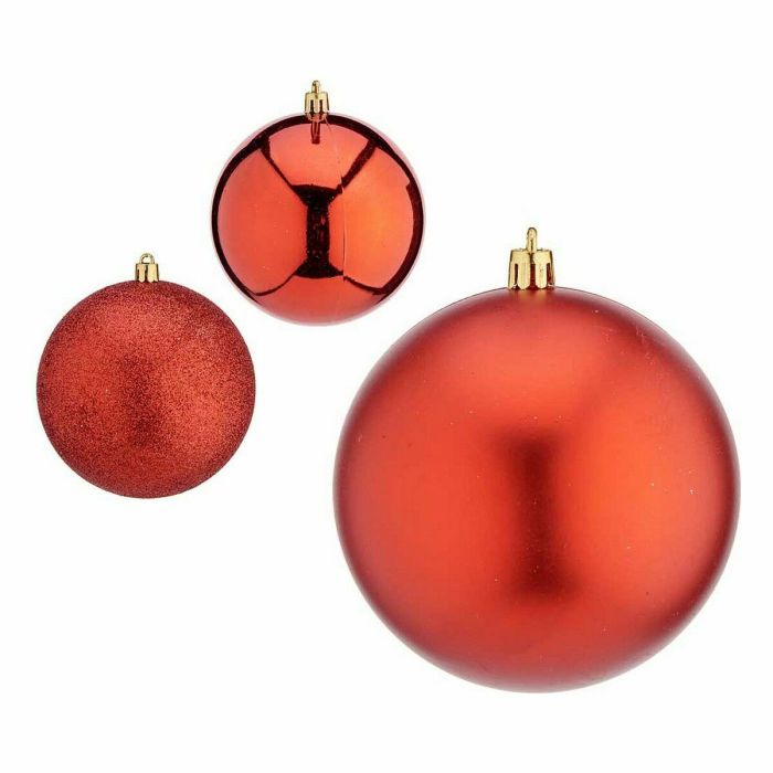 Set de Bolas de Navidad Rojo Plástico 10 x 10 x 60 cm (12 Unidades) 1 Set de Bolas de Navidad Rojo Plástico 10 x 10 x 60 cm (12 Unidades) 1
