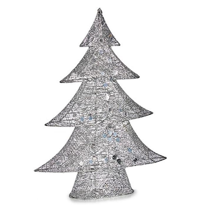 Figura Decorativa Árbol de Navidad Metal Plateado 12 x 59,5 x 48,5 cm (3 Unidades) 1