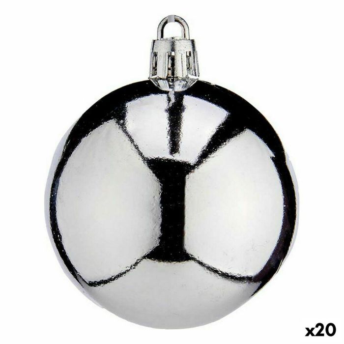 Set de Bolas de Navidad Plateado Plástico 6 x 7 x 6 cm (20 Unidades) Set de Bolas de Navidad Plateado Plástico 6 x 7 x 6 cm (20 Unidades)