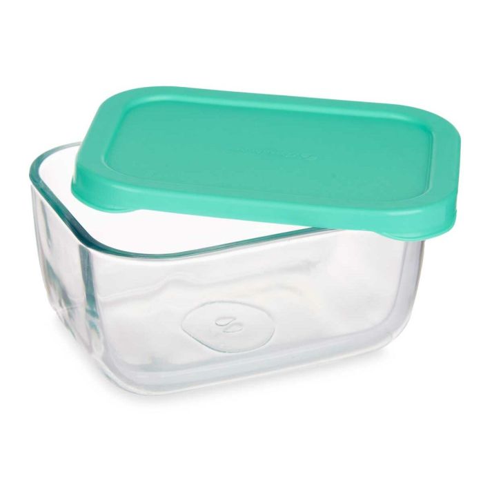 Fiambrera SNOW BOX Verde Transparente Vidrio Polietileno 420 ml (12 Unidades) 2