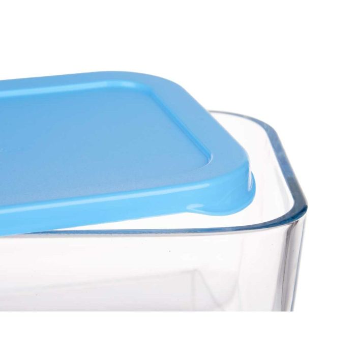 Fiambrera SNOW BOX Azul Transparente Vidrio Polietileno 790 ml (12 Unidades) 1