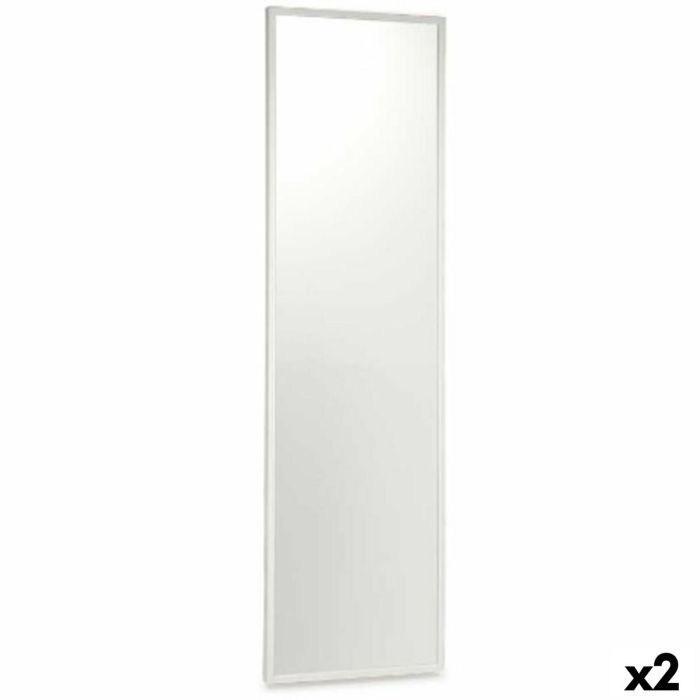 Espejo de pared Blanco Madera MDF 40 x 142,5 x 3 cm (2 Unidades)
