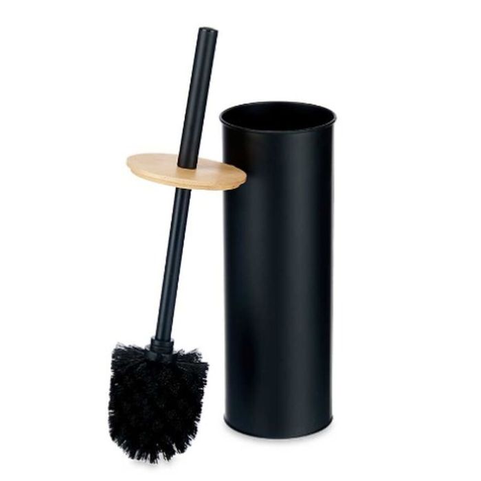 Escobilla para el Baño Negro Metal Bambú Plástico 9,5 X 27 X 9,5 cm (6  Unidades) 